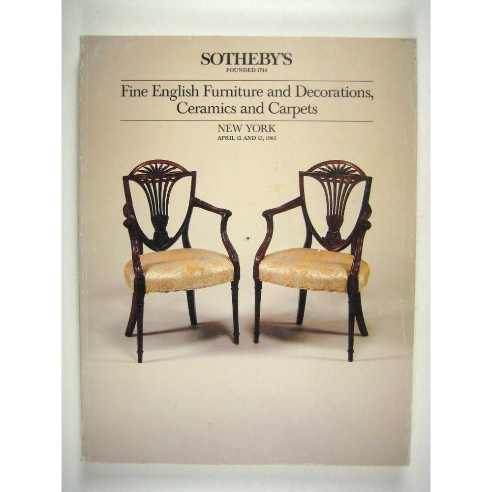 Sothebys Auction Catalog English Furniture Decorations Ceramics Carpets 1985